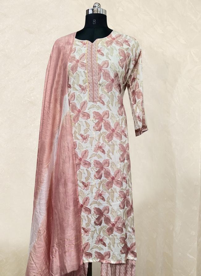 Pink Pure Cotton Traditional Wear Printed Readymade Salwar Suit